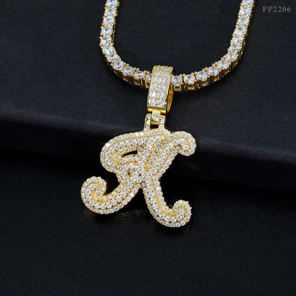 GL Hip Hop Fashion Design S925 Moissanite Letter Custom Initial Pendant