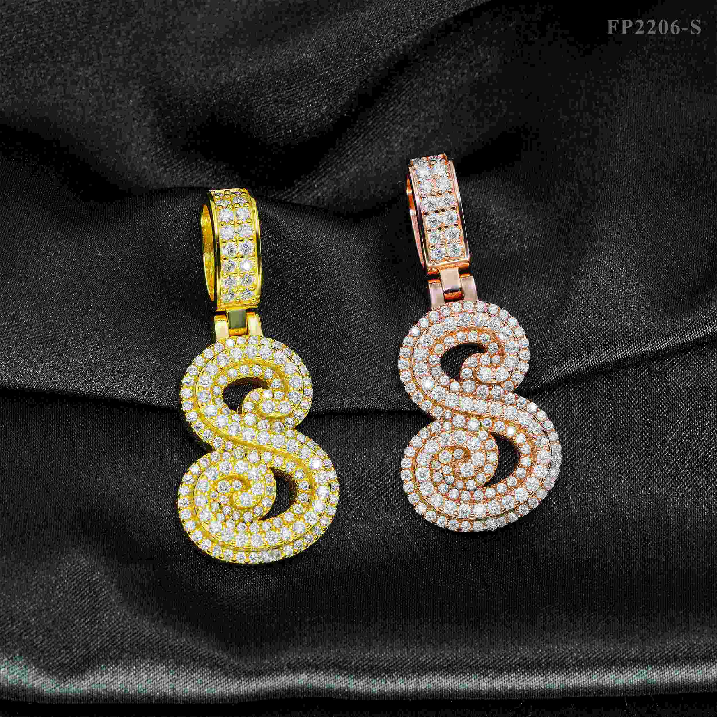 GL Hip Hop Fashion Design S925 Moissanite Letter Custom Initial Pendant