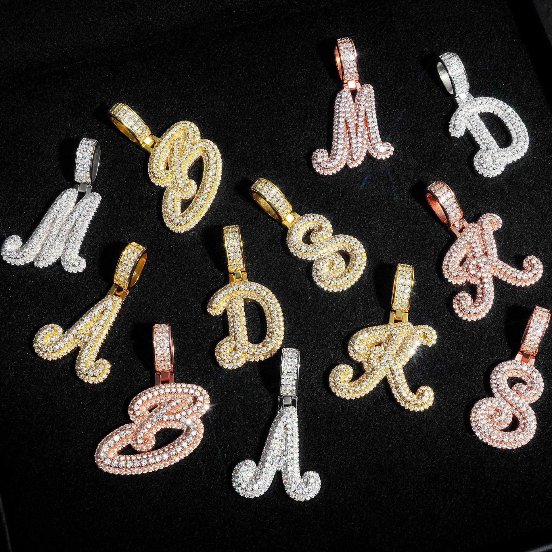 GL Hip Hop Fashion Design S925 Moissanite Letter Custom Initial Pendant
