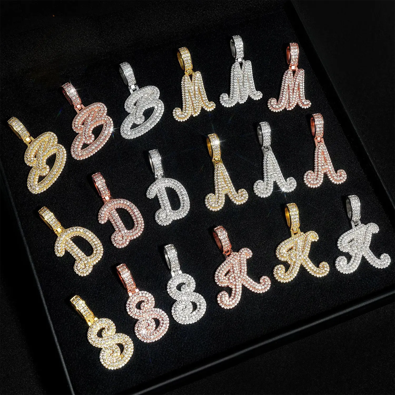 GL Hip Hop Fashion Design S925 Moissanite Letter Custom Initial Pendant