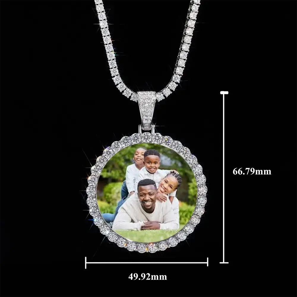 GL Custom Photo Pendant VVS Moissanite Stone Pendant