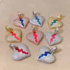 Broken Heart Iced Out VVS Moissanite Pendant