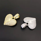 Broken Heart Iced Out VVS Moissanite Pendant