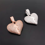 Broken Heart Iced Out VVS Moissanite Pendant