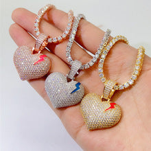 GL Lighter Heart Shaped Silver Moissanite Pendants