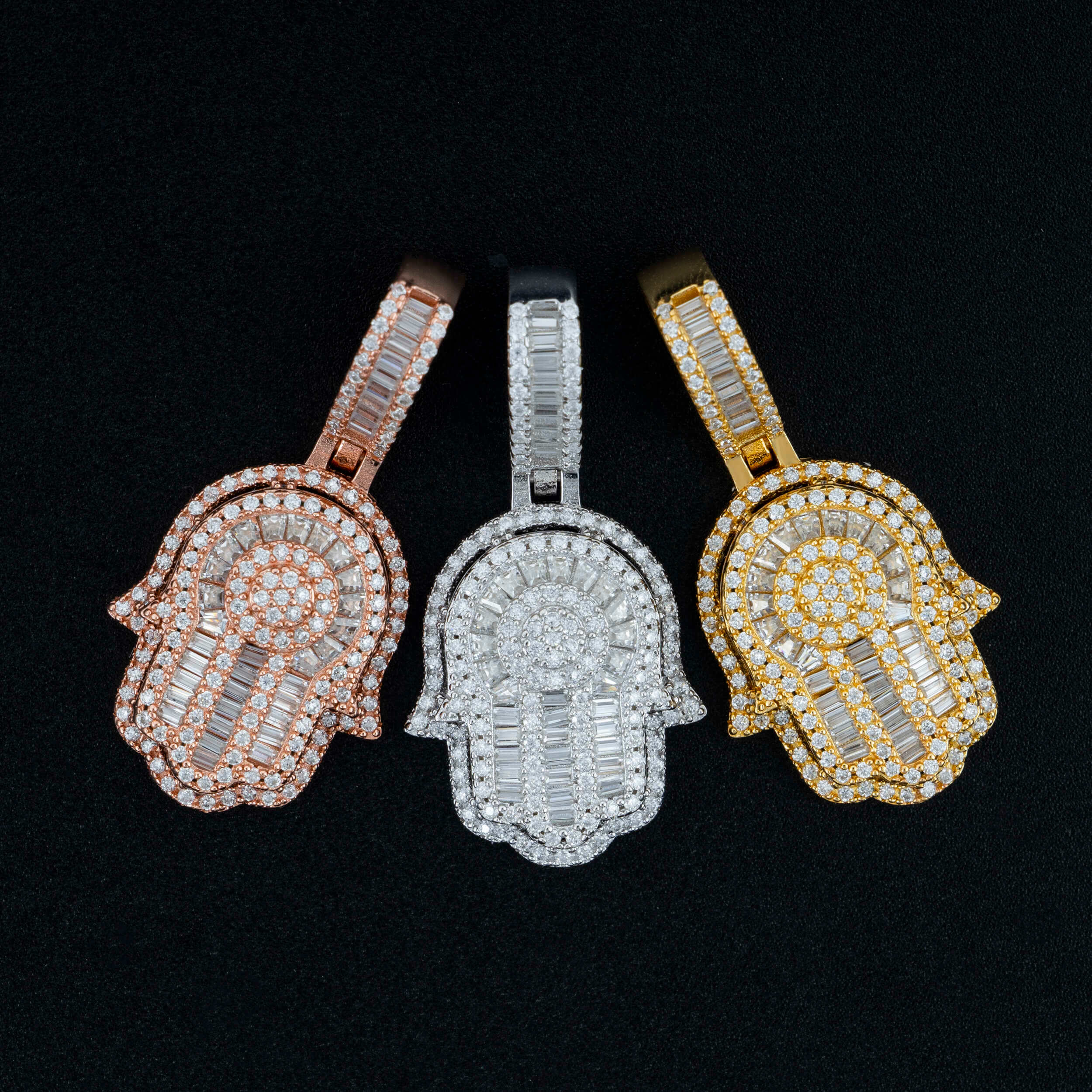 GL Hand of Fatima Hip Hop Jewelry VVS Diamond Pendant