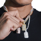 GL Hip Hop Iced Out Baguette Moissanite Diamond S925 Silver Pendant