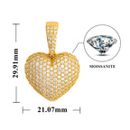 GL  Heart Shaped Silver VVS Moissanite Pendants