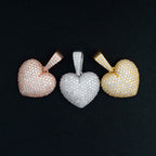 GL  Heart Shaped Silver VVS Moissanite Pendants