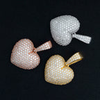 GL  Heart Shaped Silver VVS Moissanite Pendants