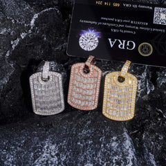 GL VVS Baguette Diamond Hip Hop Nameplate Pendant