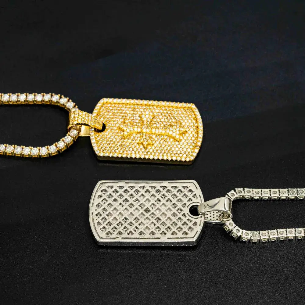 GL Ice Out Hip Hop Cross Dog Tag VVS Moissanite Pendant
