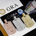 GL Ice Out Hip Hop Cross Dog Tag VVS Moissanite Pendant