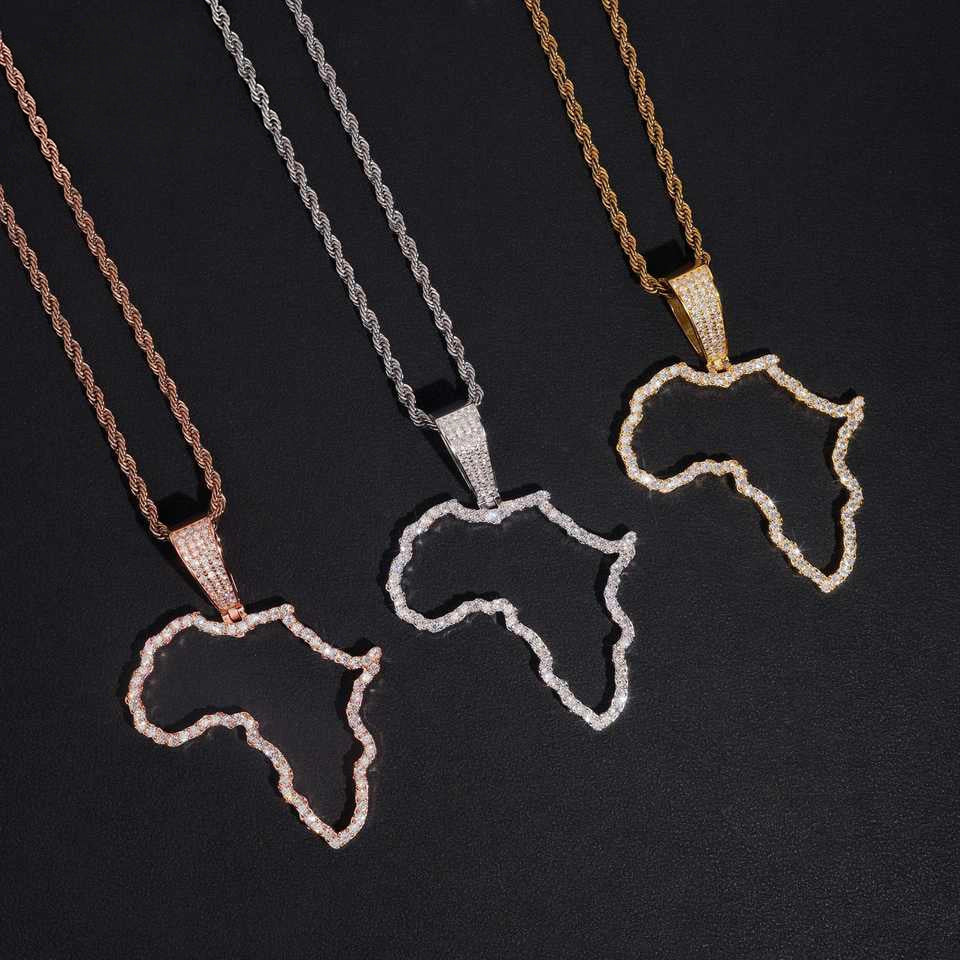 Hollow Map Shaped VVS Moissanite Pendant