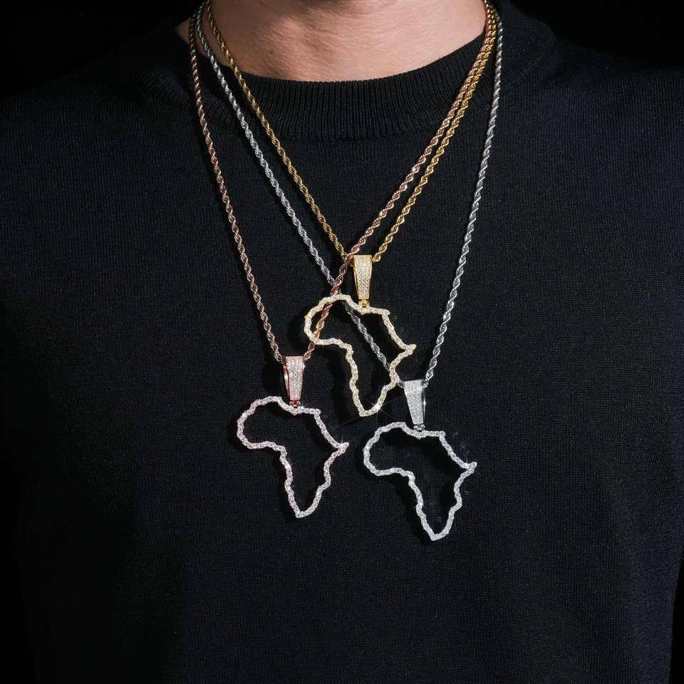 Hollow Map Shaped VVS Moissanite Pendant Main image