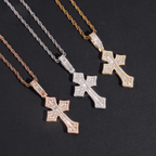 【US 3 Days Delivery】GL Baguette VVS Moissanite Cross Pendant