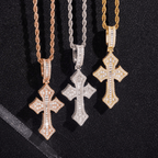 GL Baguette Cross VVS Moissanite Diamond Pendants
