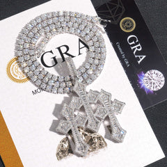 GL Triple Cross Hip Hop Silver Baguette 5A+ Diamond Pendant