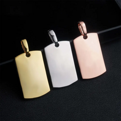 Custom Rectangle Plate Heart Photo Pendant