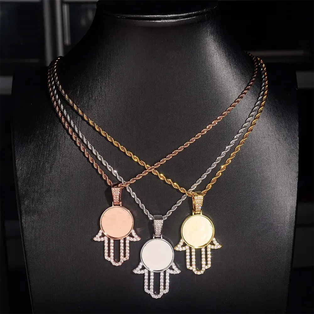 Custom Hamsa Hand Photo Pendant