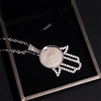 Custom Hamsa Hand Photo Pendant