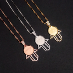 Custom Hamsa Hand Photo Pendant