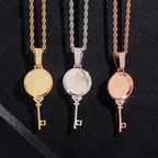 Custom Key Charm Necklace Bezel  Photo Pendant