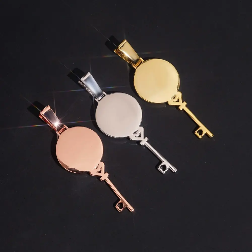 Custom Key Charm Necklace Bezel  Photo Pendant