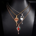 Custom Key Charm Necklace Bezel  Photo Pendant