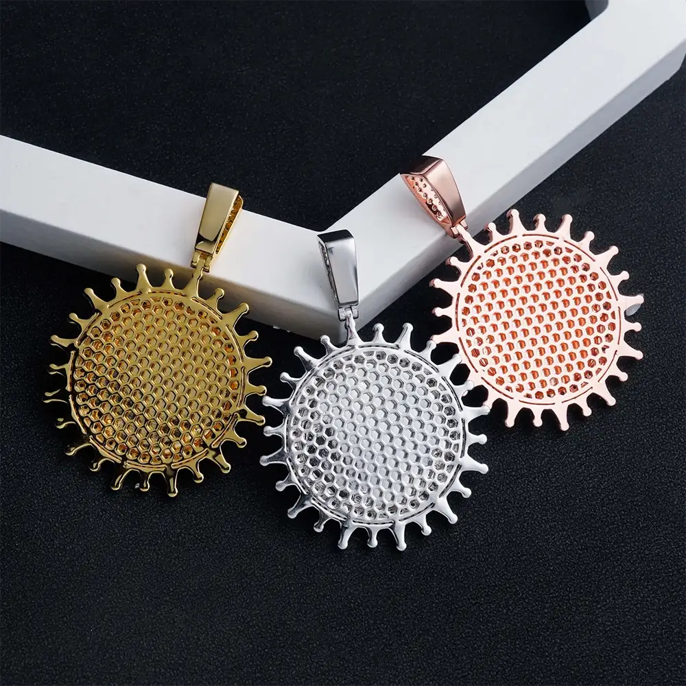 Custom Sunflower Shape Photo Pendant