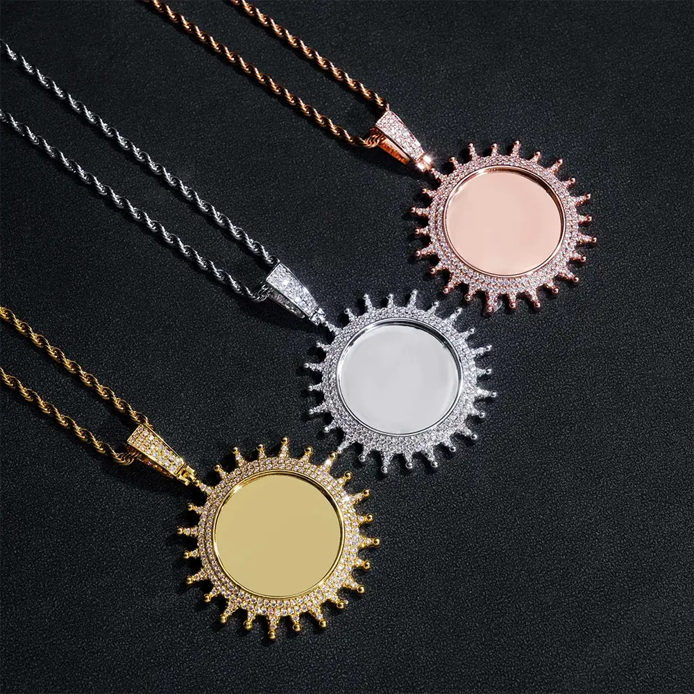 Custom Sunflower Shape Photo Pendant