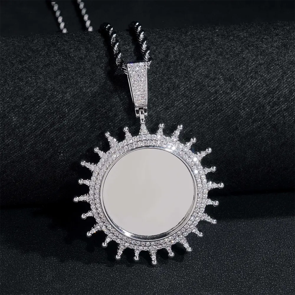 Custom Sunflower Shape Photo Pendant