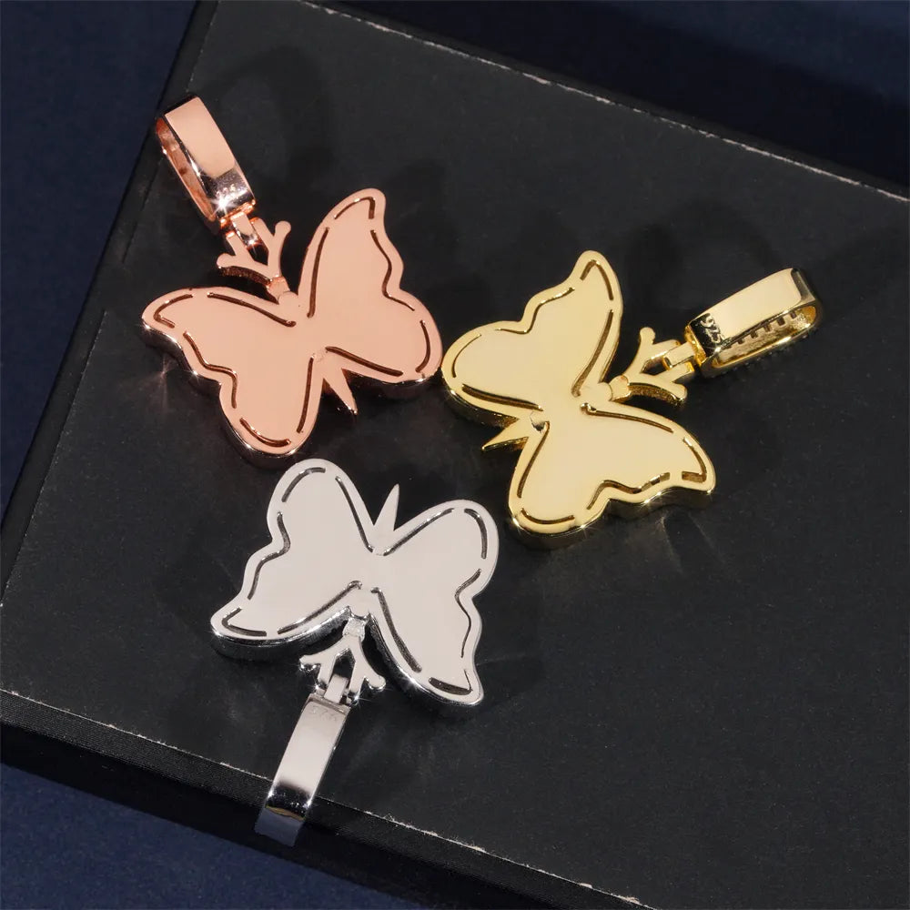 VVS Moissanite Butterfly Pendant 925 Silver