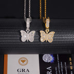 VVS Moissanite Butterfly Pendant 925 Silver