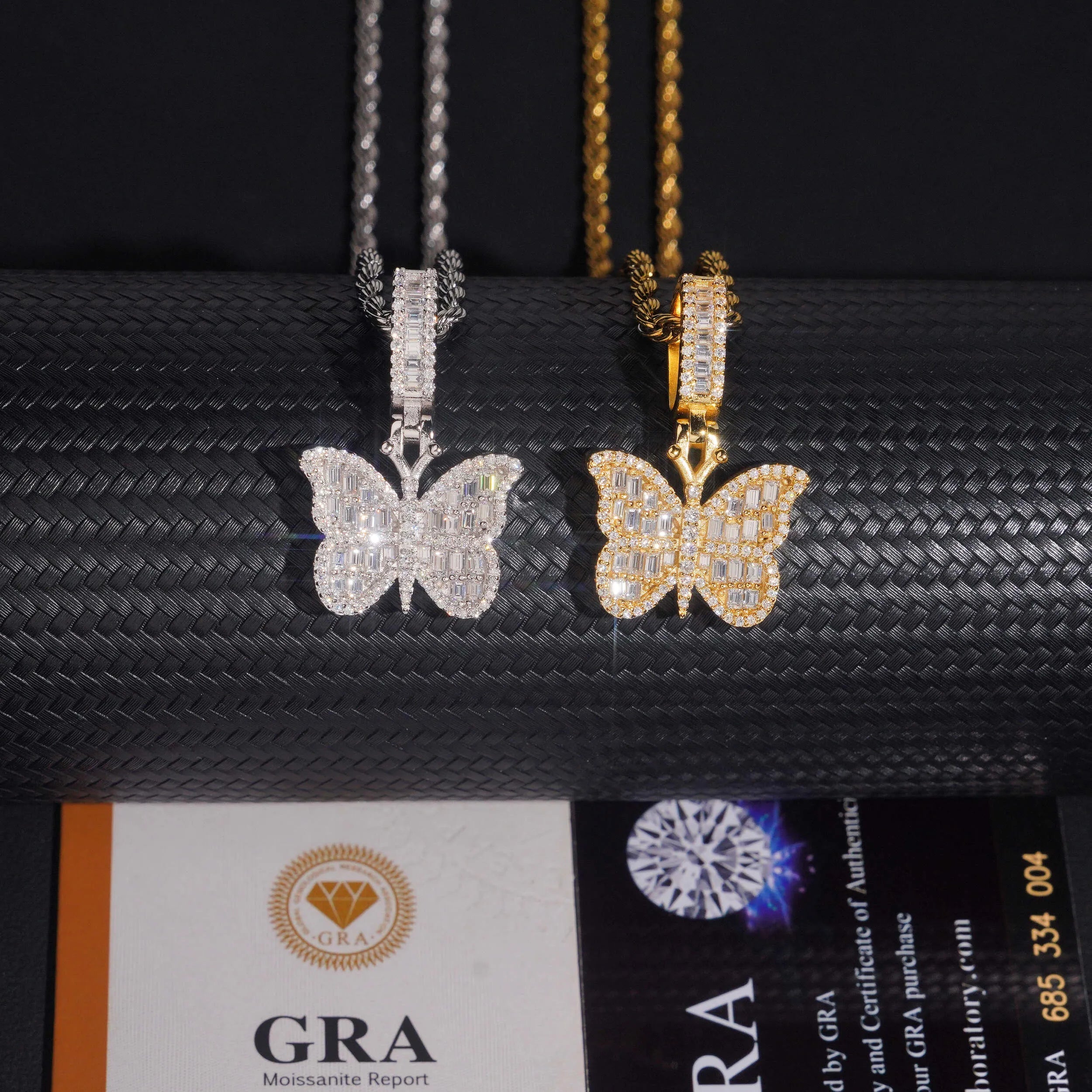 VVS Moissanite Butterfly Pendant 925 Silver