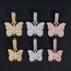 VVS Moissanite Butterfly Pendant 925 Silver