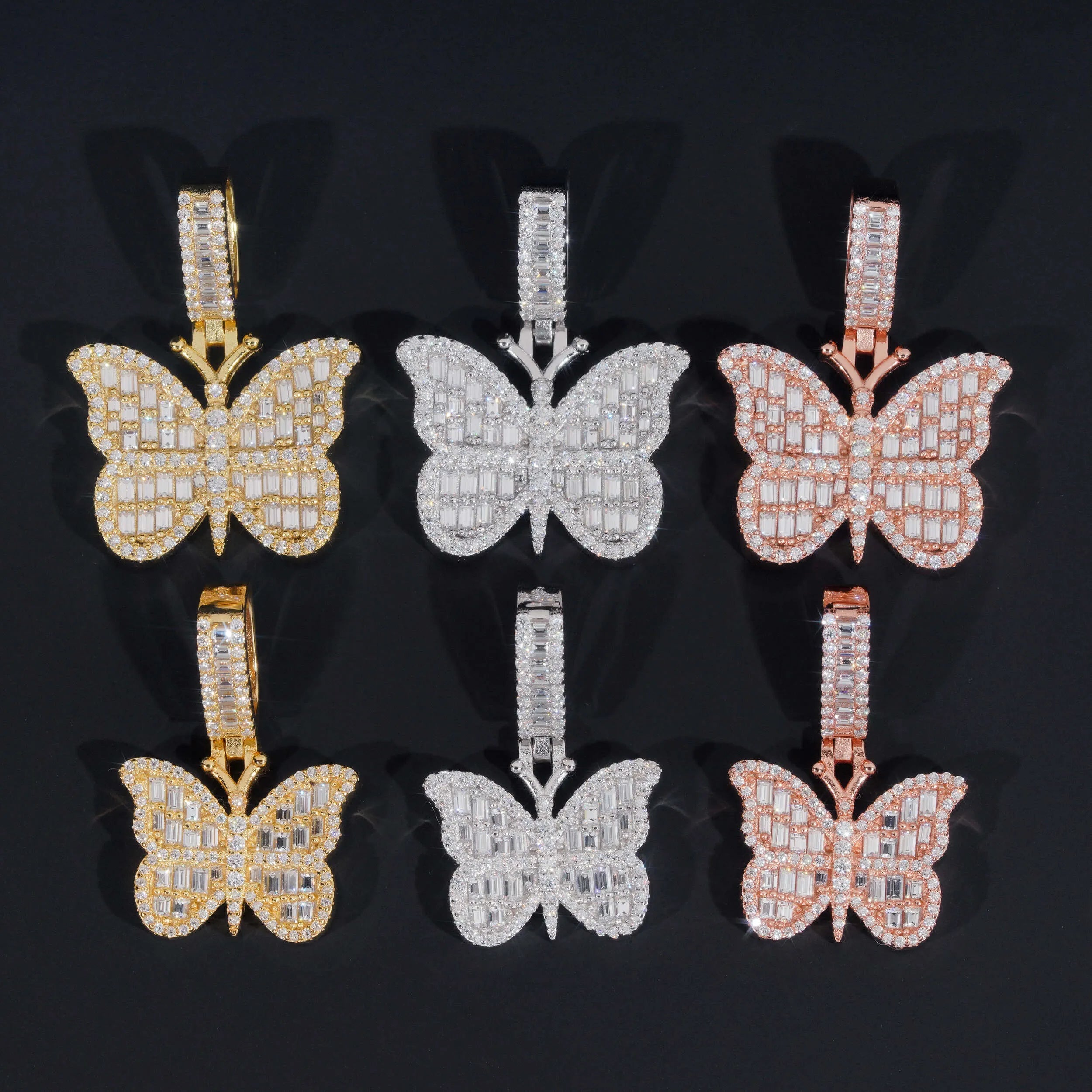 VVS Moissanite Butterfly Pendant 925 Silver Image secondaire du produit
