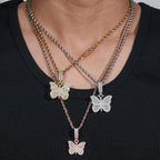 VVS Moissanite Butterfly Pendant 925 Silver