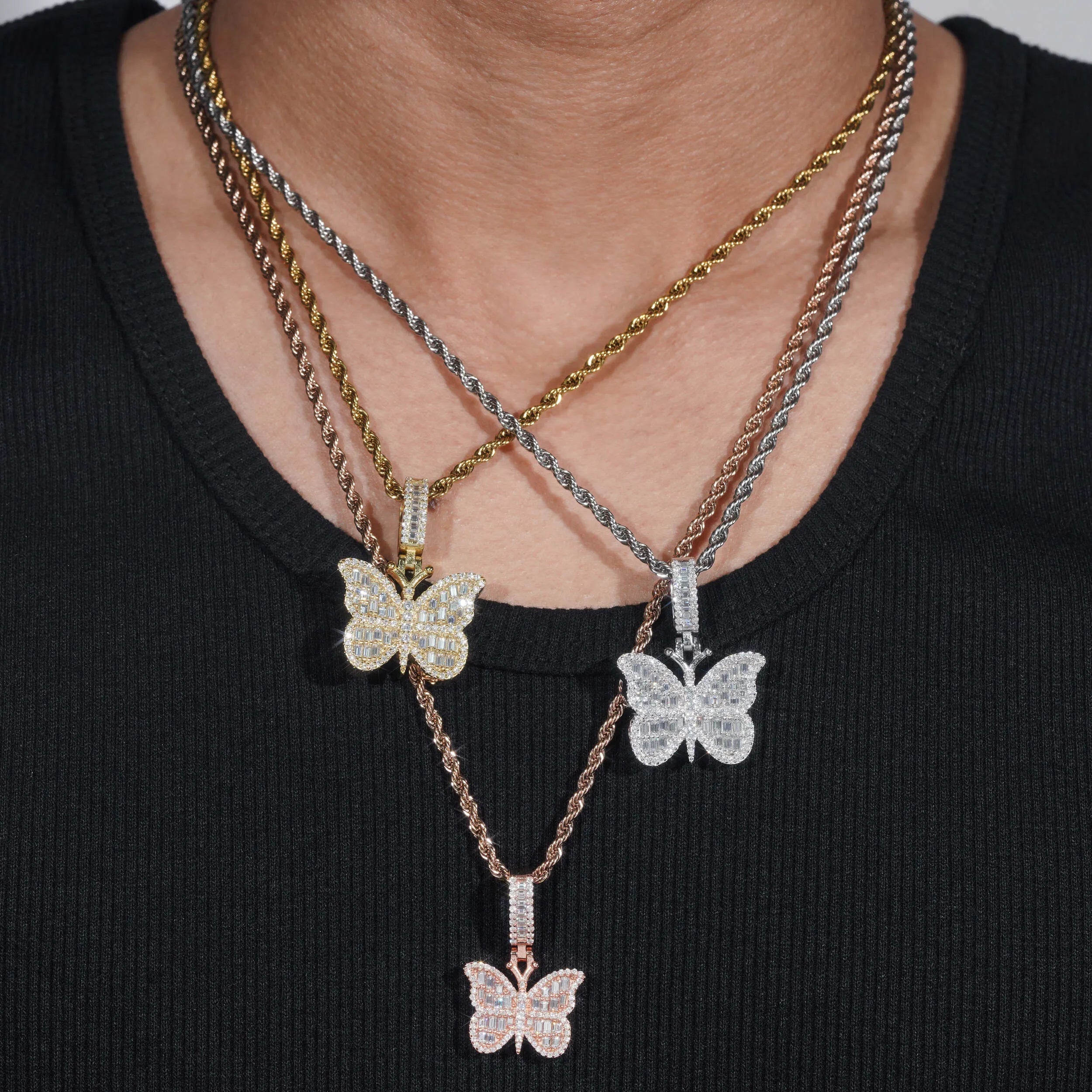 VVS Moissanite Butterfly Pendant 925 Silver Image principale du produit