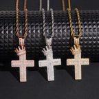 Crown VVS Moissanite Cross Pendant