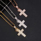 Crown VVS Moissanite Cross Pendant