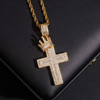 Crown VVS Moissanite Cross Pendant