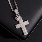 Crown VVS Moissanite Cross Pendant