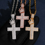 Crown VVS Moissanite Cross Pendant