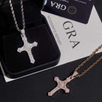 VVS Moissanite Drip Cross Pendant 925 Silver