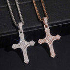 VVS Moissanite Drip Cross Pendant 925 Silver