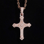 VVS Moissanite Drip Cross Pendant 925 Silver