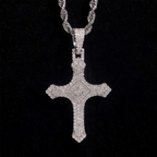 VVS Moissanite Drip Cross Pendant 925 Silver