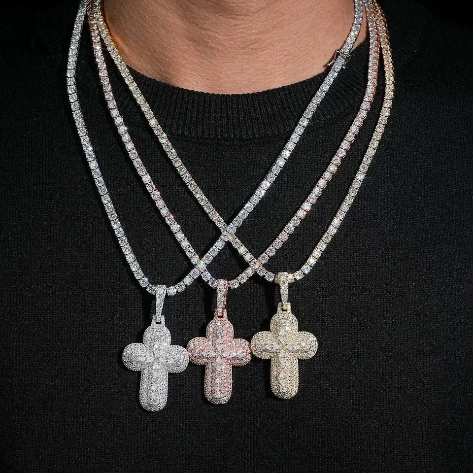 Marquise Stone Iced Out VVS Moissanite Cross Pendant Main image