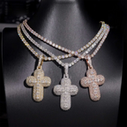 Marquise Stone Iced Out VVS Moissanite Cross Pendant